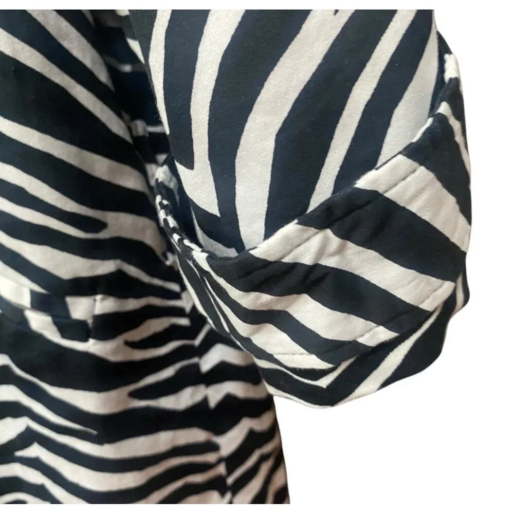 Lane Bryant Size 18 Jacket Zebra Pattern Coat 3/4 Sleeve Double Breasted - Picture 4 of 13